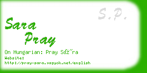 sara pray business card